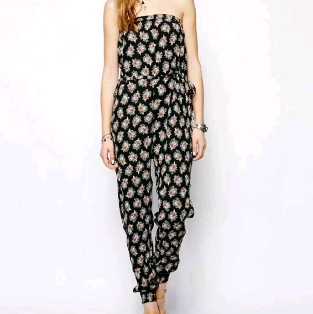 Denim & Supply Ralph Lauren Black Floral Jumpsuit